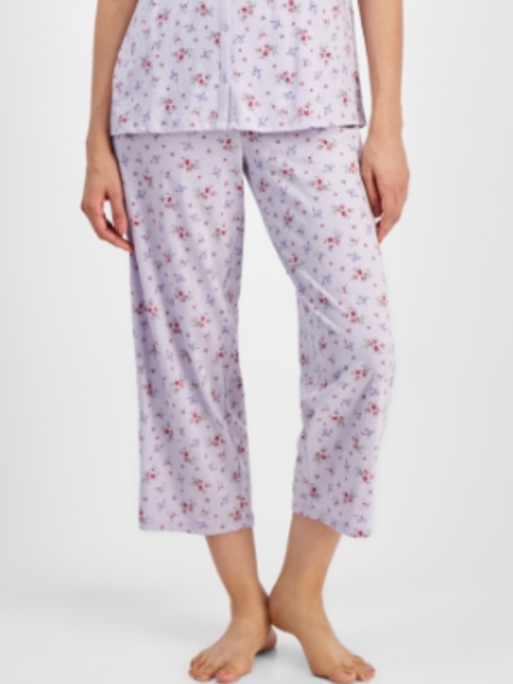 Charter Club Women's Cotton Printed Cropped Pajamas Pants